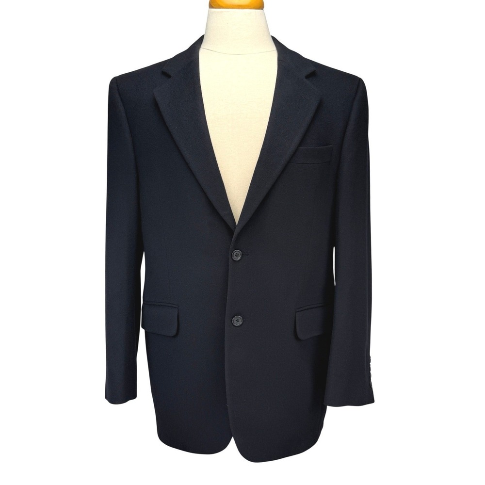 100% Cashmere Vintage LORO PIANA fabric Navy Blue 2-Button Blazer Sport Coat 44R